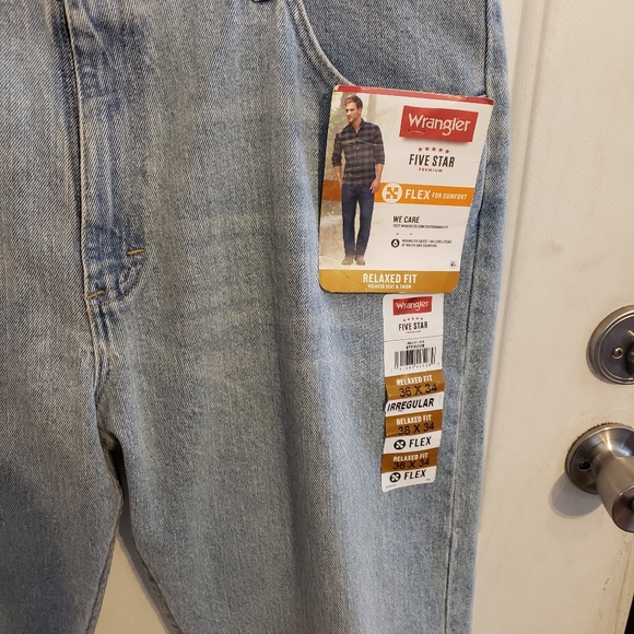 Wrangler Flex Relaxed Regular Fit Denim Jeans Men's 36x34 - Picture 3 of 4